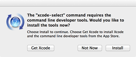 install dialog for the command line tools