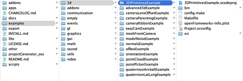 selecting the 3D primitives example