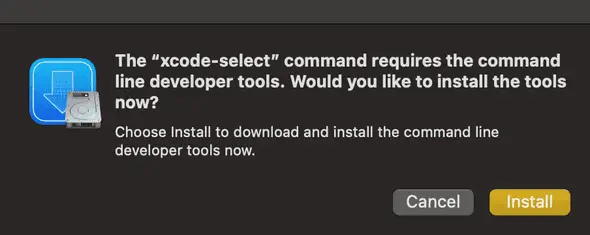 install dialog for the command line tools